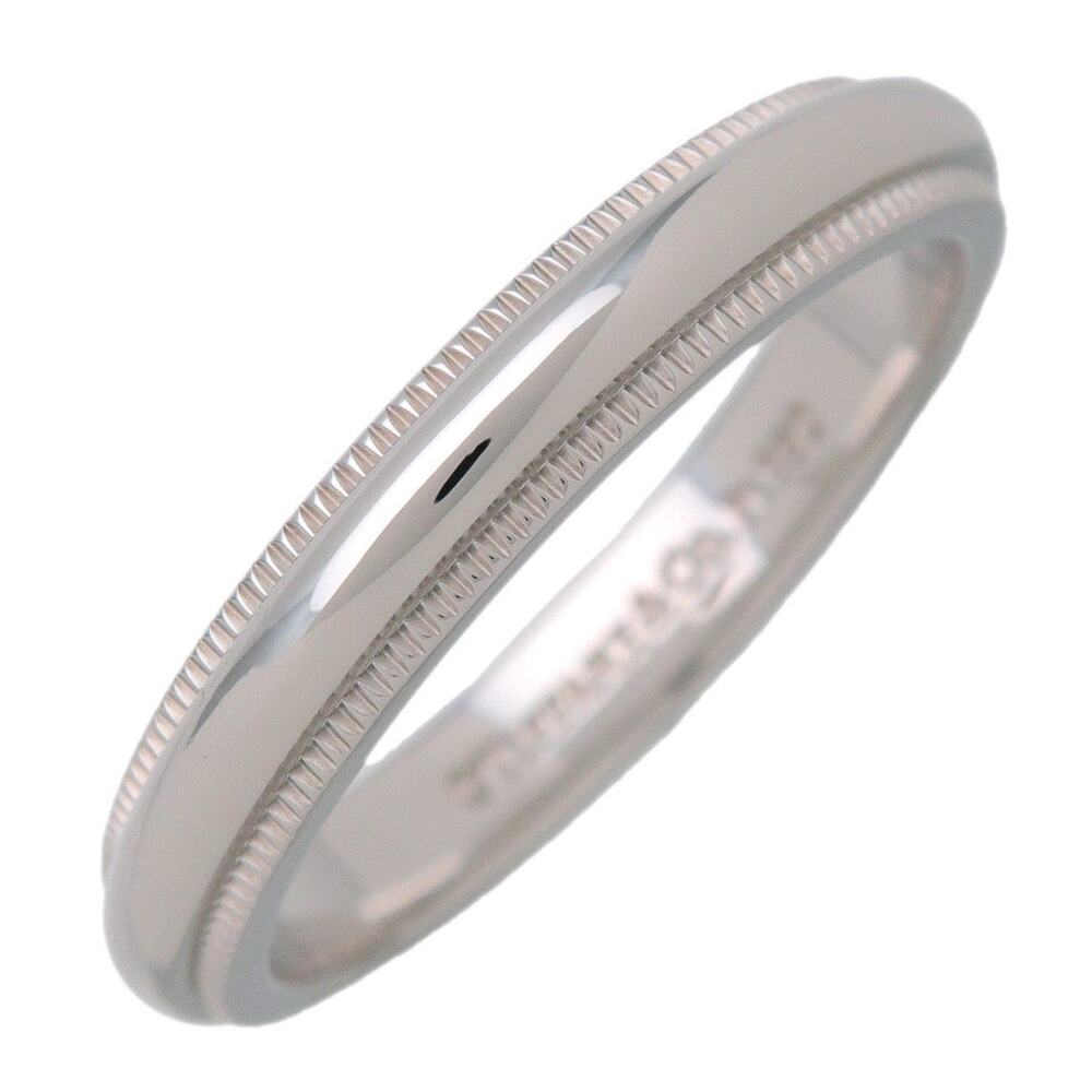 Tiffany & Co. Milgrain Band Ring Platinum Silver